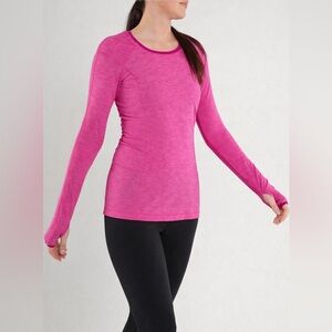 Lululemon Silver Bullet Long Sleeve Top Heathered Raspberry Reflective